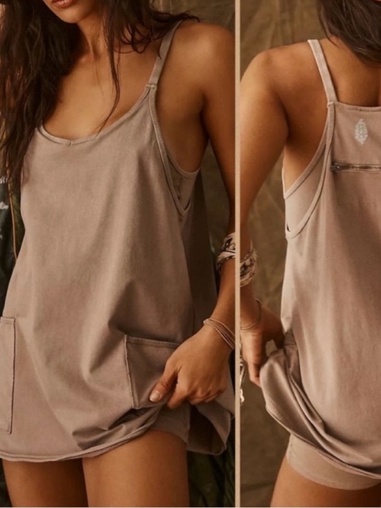 Free People Dresses & Skirts - Free People Mini Tank Dress in Taupe